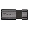 Verbatim USB flash disk, USB 2.0, 64GB, PinStripe, Store N Go, czarny, 49065, USB A, z wysuwanym złączem