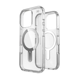 Speck Presidio Perfect-Clear ClickLock & MagSafe - Etui iPhone 16 Pro (Clear / Chrome Finish / Serene Silver)