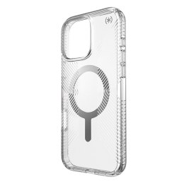 Speck Presidio Perfect-Clear Grip MagSafe - Etui iPhone 16 Pro Max (Clear / Chrome Finish / Serene Silver)