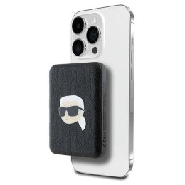 Karl Lagerfeld Powerbank indukcyjny KLPB5FPGKSKIHK 15W 5000mAh czarny/black Karl Head Pin MagSafe