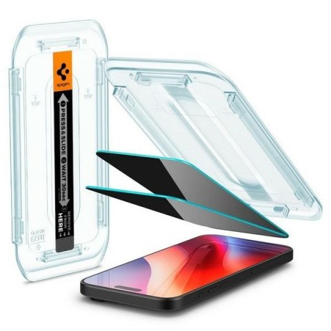 Spigen Glas.TR iPhone 16 Pro Max 6.9" "EZ FIT" 2 szt. privacy szkło hartowane prywatyzujące AGL07908