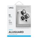 UNIQ Optix Aluminium Camera Lens Protector iPhone 16 Pro 6.3" / 16 Pro Max 6.9" sterling silver szkło na obiektyw aparatu z apli