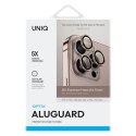 UNIQ Optix Aluminium Camera Lens Protector iPhone 16 Pro 6.3" / 16 Pro Max 6.9" taupe gold szkło na obiektyw aparatu z aplikator