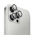 UNIQ Optix Aluminium Camera Lens Protector iPhone 16 Pro 6.3" / 16 Pro Max 6.9" white shimmer szkło na obiektyw aparatu z aplika