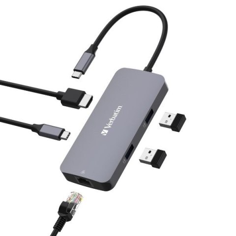 Verbatim Adapter Hub USB-C - HDMI/USB-C /Eternet/2xUSB-A 3.0 aluminium/aluminum 32150