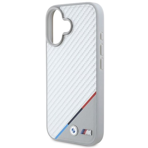 BMW BMHMP16S23PUDTS iPhone 16 6.1" szary/grey hardcase M Carbon Tricolor Line MagSafe