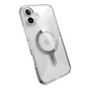 Speck Presidio Perfect-Clear Grip ClickLock & MagSafe - Etui iPhone 16 Plus (Clear / Chrome Finish / Serene Silver)