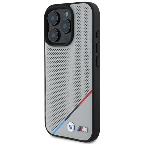 BMW BMHMP16L23PUPDG iPhone 16 Pro 6.3" szary/grey hardcase M Perforated Tricolor Line MagSafe