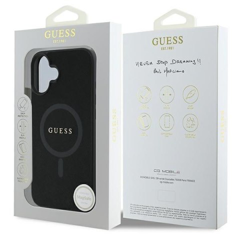 Guess GUHMP16MPSAHMCK iPhone 16 Plus 6.7" czarny/black hardcase Saffiano Classic Logo MagSafe