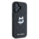 Karl Lagerfeld KLHCP16SPGKLCHPK iPhone 16 6.1" czarny/black hardcase Monogram Choupette Head Pin