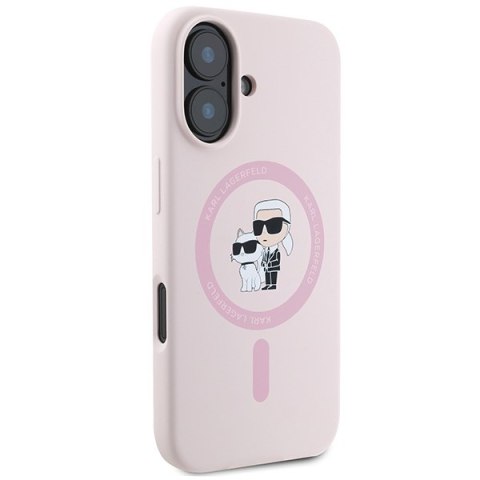 Karl Lagerfeld KLHMP16SSCMKCRHP iPhone 16 6.1" różowy/pink hardcase Silicone Karl&Choupette MagSafe