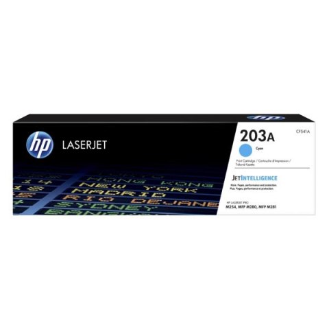 HP oryginalny toner CF541A, cyan, 1300s, HP 203A, HP Color LaserJet Pro M254, M280, M281, O