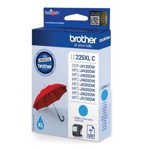 Brother oryginalny ink / tusz LC-225XLC, cyan, 1200s, Brother MFC-J4420DW, MFC-J4620DW