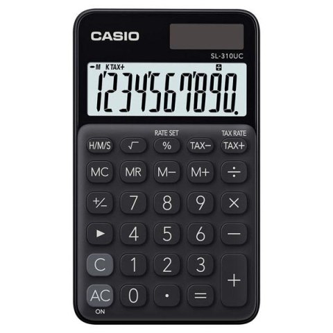 Casio Kalkulator SL 310 UC BK, czarna, 10 miejsc, podwójne zasilanie