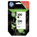 HP oryginalny ink / tusz CN637EE, HP 300, black/color, blistr, 2 x 200s, 2x4ml, HP 2-pack, CC640EE a CC643EE, DeskJet D2560, F42