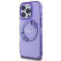 Guess GUHMP16LHFWFCU iPhone 16 Pro 6.3" fioletowy/purple hardcase IML Flowers Wreath MagSafe