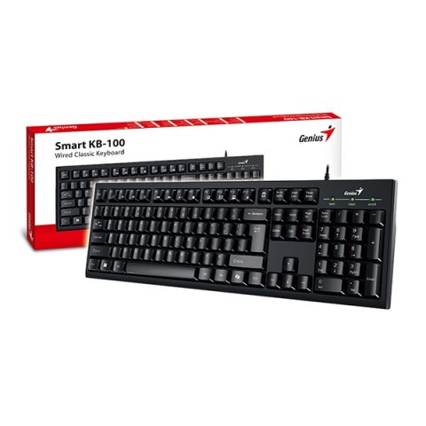 Genius Smart KB-100 COPILOT, klawiatura CZ/SK, klasyczna, przewodowa (USB), czarna