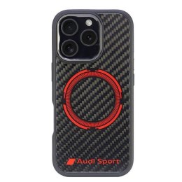 Audi Carbon Fiber Sport Red Circle MagSafe iPhone 16 Pro 6.3