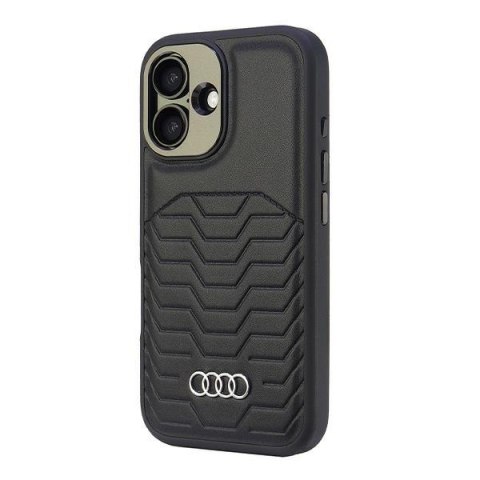 Audi Synthetic Leather MagSafe iPhone 16 6.1" czarny/black hardcase AU-TPUPCMIP16-GT/D3-BK