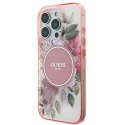 Guess GUHMP16LHFWBDCEP iPhone 16 Pro 6.3" różowy/pink hardcase IML Flower & Tonal Circle MagSafe