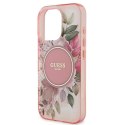 Guess GUHMP16LHFWBDCEP iPhone 16 Pro 6.3" różowy/pink hardcase IML Flower & Tonal Circle MagSafe