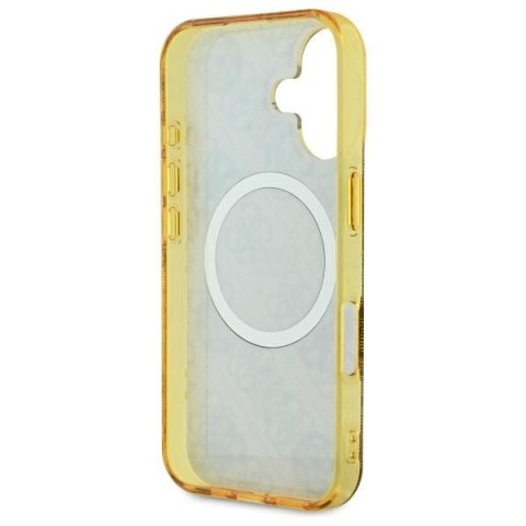 Guess GUHMP16SH4PYEEW iPhone 16 6.1" brązowy/brown hardcase IML Peony On 4G Background MagSafe