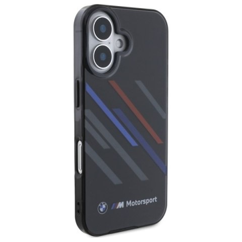 BMW BMHCP16M23HTRAK iPhone 16 Plus 6.7" czarny/black hardcase Motosport IML Random Stripes