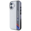 BMW BMHCP16S23HTFEG iPhone 16 6.1" szary/grey hardcase Motosport IML Vertical Stripe