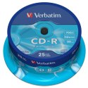 Verbatim CD-R, 43432, DataLife, 25-pack, 700MB, Extra Protection, 52x, 80min., 12cm, bez możliwości nadruku, cake box, Standard,