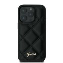 Guess GUHCP16MPSQSQSK iPhone 16 Plus 6.7" czarny/black hardcase Quilted Metal Logo