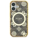 Guess GUHMP16LH4PYEEW iPhone 16 Pro 6.3" brązowy/brown hardcase IML Peony On 4G Background MagSafe