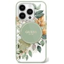 Guess GUHMP16LHFWBDCEN iPhone 16 Pro 6.3" zielony/green hardcase IML Flower & Tonal Circle MagSafe