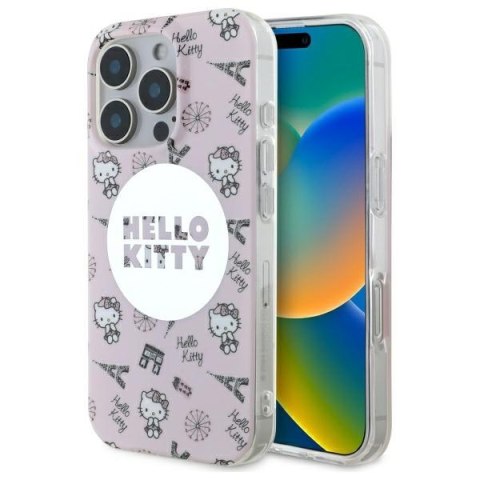 Hello Kitty HKHMP16XHAOPP iPhone 16 Pro Max 6,9" różowy/pink hardcase IML All Over Paris Magsafe