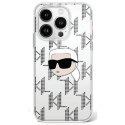 Karl Lagerfeld KLHCP16LHKLPKHT iPhone 16 Pro 6.3" przezroczysty/transparent hardcase IML Karl Head Electroplated