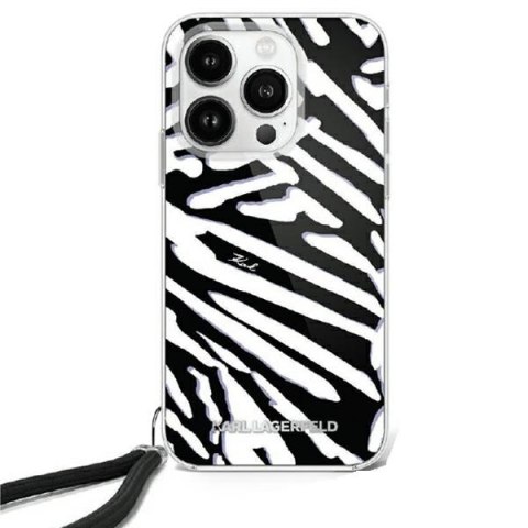 Karl Lagerfeld KLHCP16LHZBPKCCK iPhone 16 Pro 6.3" czarny/black hardcase IML Zebra Pattern & Cord