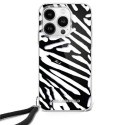 Karl Lagerfeld KLHCP16SHZBPKCCK iPhone 16 6.1" czarny/black hardcase IML Zebra Pattern & Cord