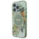 Guess GUHMP16LHFWBDCEN iPhone 16 Pro 6.3" zielony/green hardcase IML Flower & Tonal Circle MagSafe