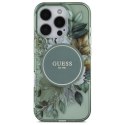 Guess GUHMP16LHFWBRCESN iPhone 16 Pro 6.3" zielony/green hardcase IML Flowers With Pearl Strap MagSafe