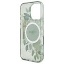 Guess GUHMP16LHFWBRCESN iPhone 16 Pro 6.3" zielony/green hardcase IML Flowers With Pearl Strap MagSafe