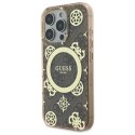 Guess GUHMP16LH4PYEEW iPhone 16 Pro 6.3" brązowy/brown hardcase IML Peony On 4G Background MagSafe