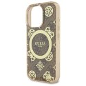 Guess GUHMP16LH4PYEEW iPhone 16 Pro 6.3" brązowy/brown hardcase IML Peony On 4G Background MagSafe