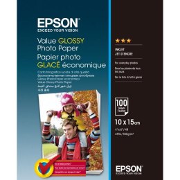 Epson Value Glossy Photo Paper, foto papier, połysk, biały, 10x15cm, 183 g/m2, 100 szt., C13S400039, atrament