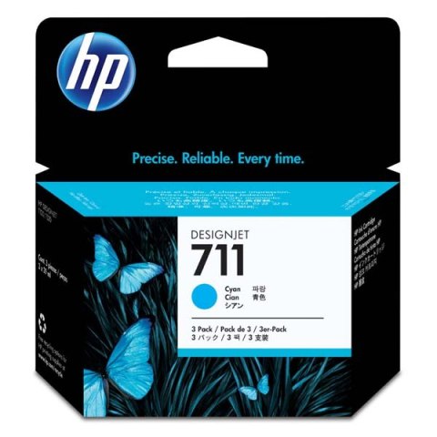 HP oryginalny ink / tusz CZ134A, HP 711, cyan, 3x29ml, 3szt, HP DesignJet T120, T520