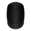 Logitech Mysz B170, 1000DPI, 2.4 [GHz], optyczna, 3kl., 1 scroll, bezprzewodowa, czarna, 1 szt AA, odbiorn nano USB, biurowy