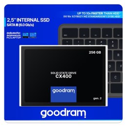 Dysk SSD GOODRAM SSDPR-CX400-256-G2 CX400 gen. 2 (2.5″ /256 GB /SATA III (6 Gb/s) /550MB/s /480MB/s)