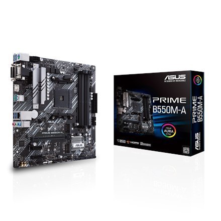 Asus | PRIME B550M-A | Rodzina procesorów AMD | Gniazdo procesora AM4 | DDR4 | Gniazda pamięci 4 | Obsługiwane interfejsy dysków