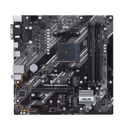 Asus | PRIME B550M-K | Gniazda pamięci 4 | Chipset AMD B | Micro ATX | Rodzina procesorów AMD | Gniazdo procesora AM4 | DDR4