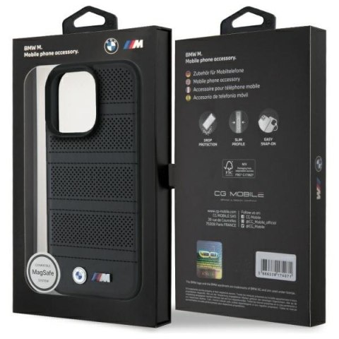 BMW BMHMP16X23PUSPK iPhone 16 Pro Max 6.9" czarny/black hardcase M Perforated And Stitched Line MagSafe