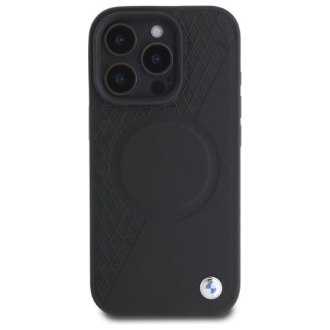 BMW BMHMP16X23RTPK iPhone 16 Pro Max 6.9" czarny/black hardcase Sign Leather Half Textured And Circle MagSafe