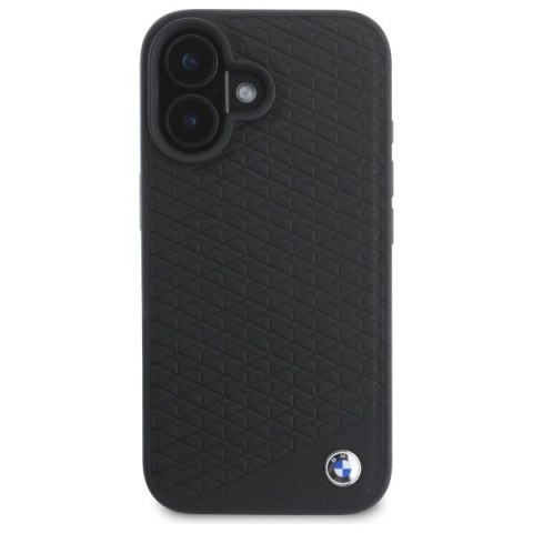 BMW BMHMP16S23RDDK iPhone 16 6.1" czarny/black hardcase Sign Leather Diamond Metal Logo MagSafe